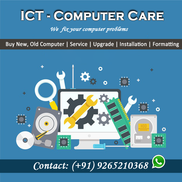ICT Care is the Best Place for Laptop, Computer, PC, Desktop, Repair Printer Cartridge Refill Printer Repair & Service @ Lowest rate in Bopal Ahmedabad
